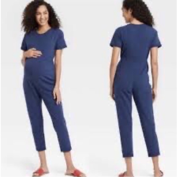 The Nines + Hatch Maternity Navy Blue Jumpsuit Size Medium | NWOT - Picture 1 of 6